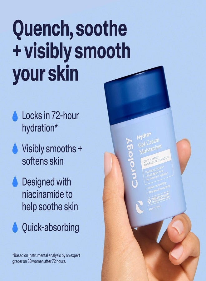 Curology Hydro+ Essentials Gift Set, Foaming Gel Cleanser, Cream Moisturizer, and Cooling Caffeinated Eye Gel with Hyaluronic Acid, Peptides, and Niacinamide - Image 4